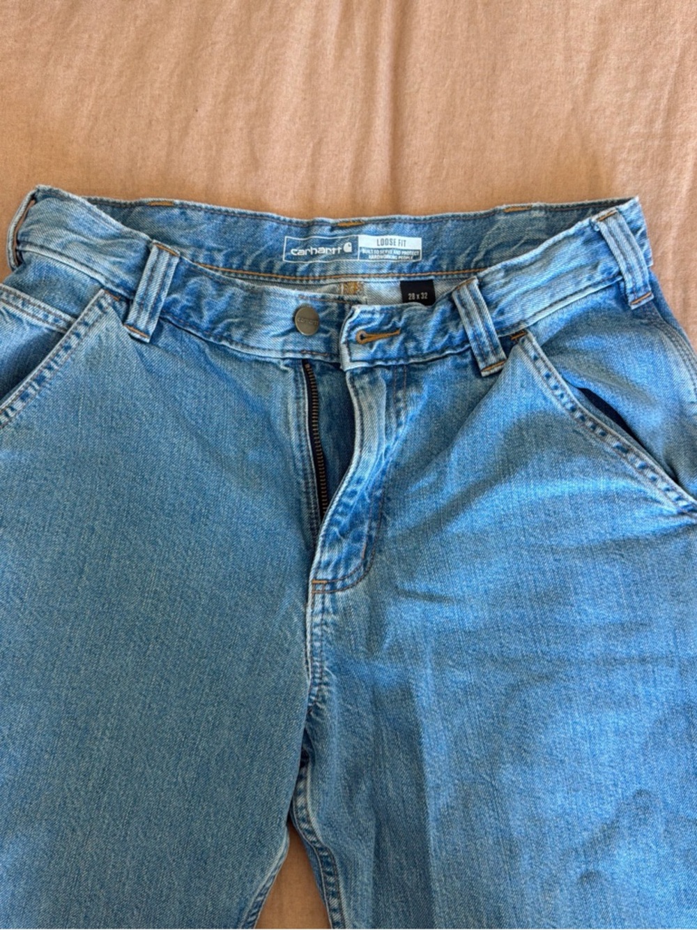 Carhartt Light Blue Womens Carpenter Jeans - Picture 2 of 5